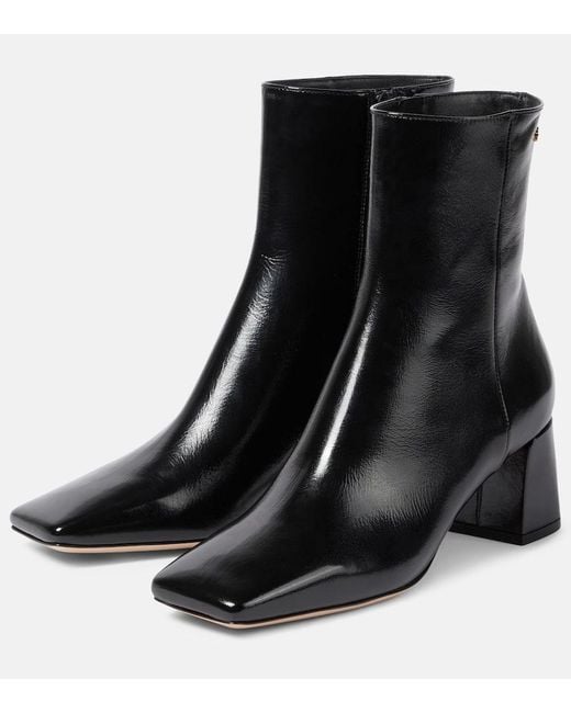 Gianvito Rossi Black Freeda Leather Ankle Boots