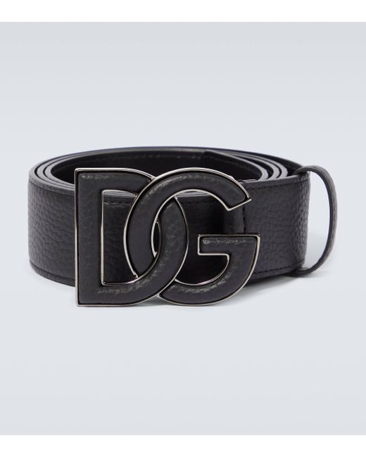 Dolce & Gabbana Black Dg Leather Belt for men