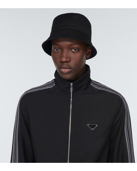 Prada Black Re-Nylon Bucket Hat for men