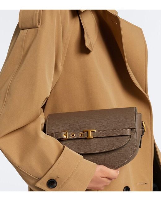 Tod's Brown T Timeless Leather Crossbody Bag