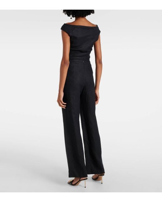 Faithfull The Brand Black Ilride Linen Wide-leg Pants