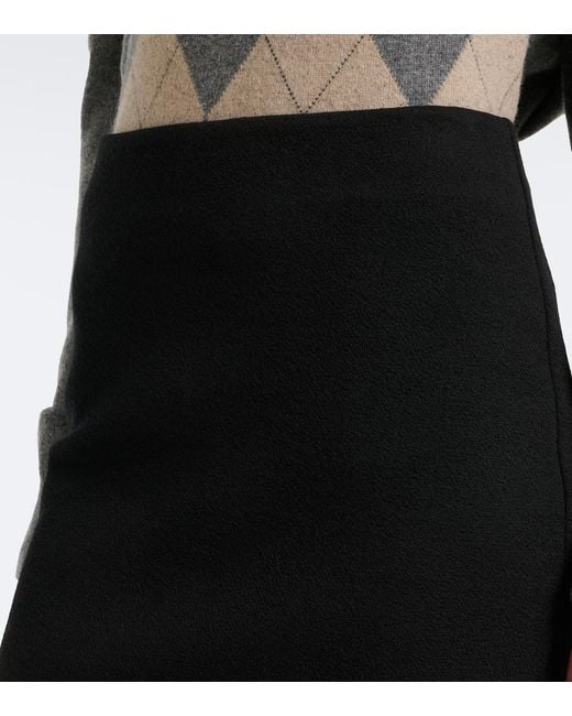 Max Mara Black Wool-Blend Jersey Pencil Skirt