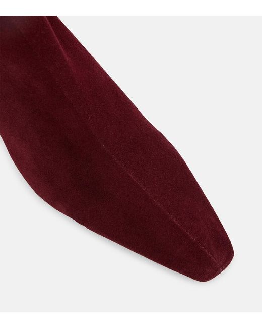 Staud Red Wally 55 Suede Ankle Boots