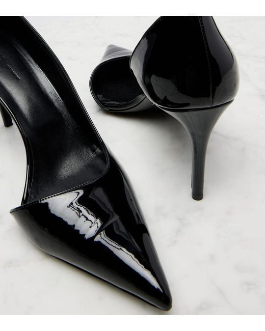 Khaite Black Jett D'Orsay 85 Patent Leather Pumps