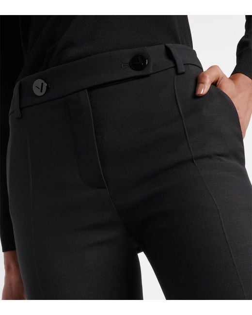 Valentino Black Crepe Couture Mid-Rise Straight Pants