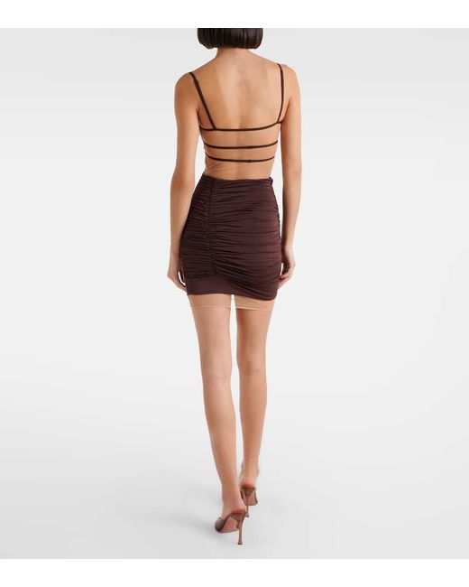 Nensi Dojaka Purple Draped Minidress