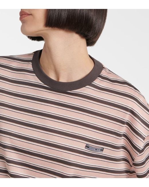 Prada Pink T-Shirt Aus Baumwolle