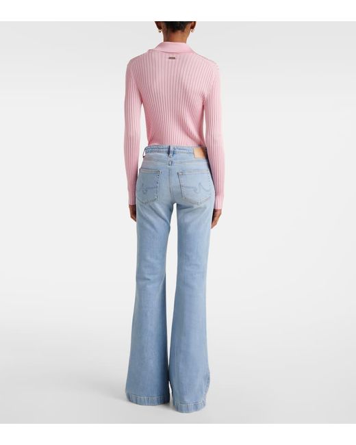 AG Jeans Blue High-Rise Flared Jeans Tropea