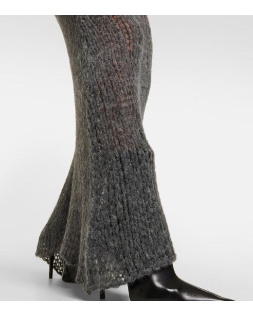 Ann Demeulemeester Gray Halterneck Alpaca-Blend Maxi Dress