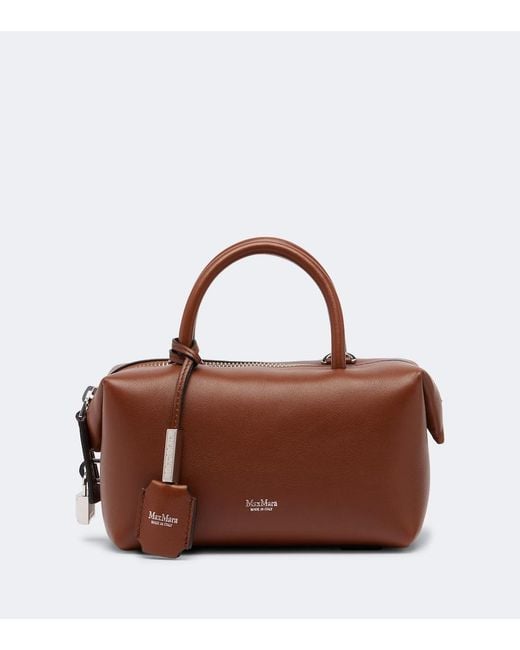 Max Mara Brown Small Leather Top-Handle Bag