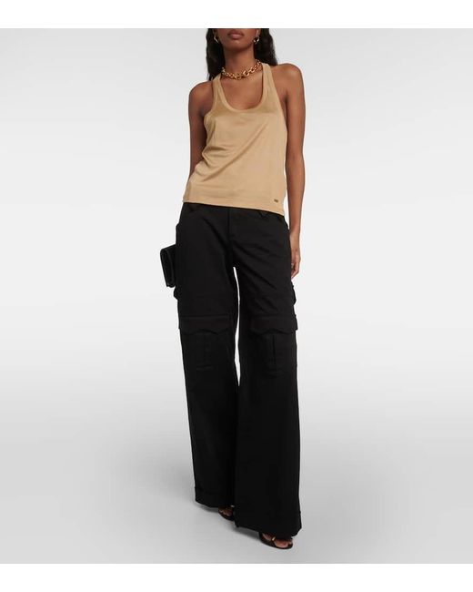 Tom Ford Natural Micro-Rib Silk Jersey Tank Top
