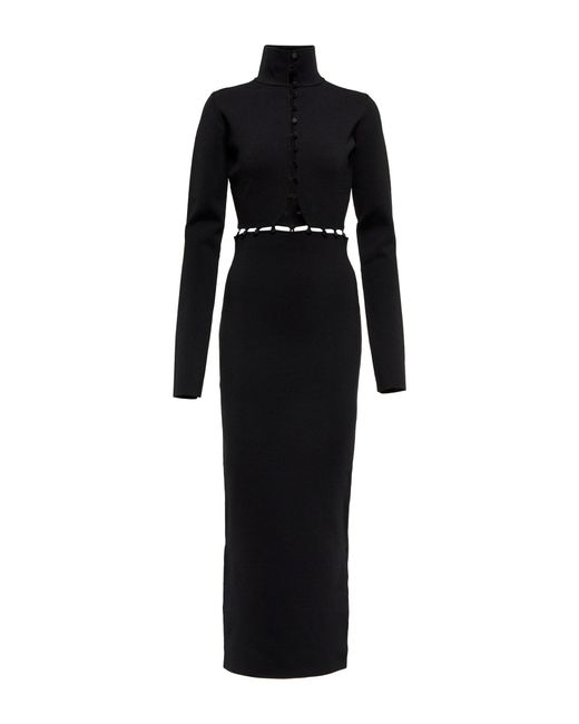 Nanushka Kaida Mockneck Cut-out Midi Dress in Black | Lyst