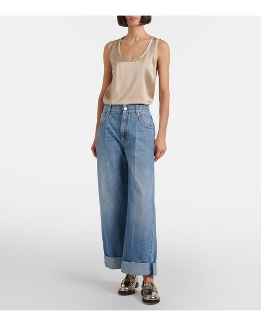 Brunello Cucinelli Blue Wide-Leg Jeans