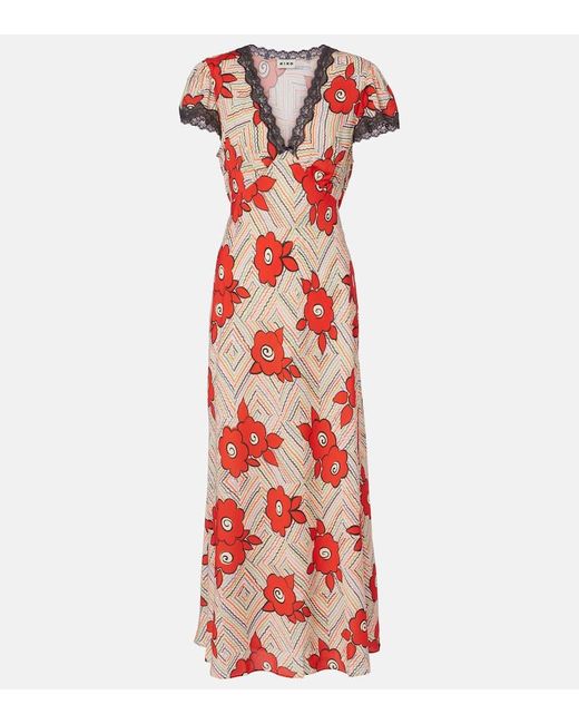 Robe Midi Clarice A Fleurs Rixo en coloris Red