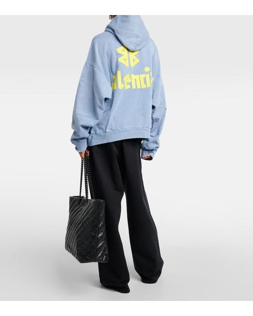 Balenciaga Blue Hoodie Mit Logo-Print