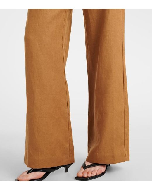 Faithfull The Brand Brown Ilride Linen Wide-Leg Pants