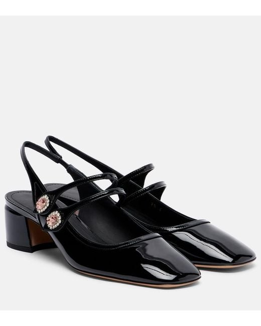 Ferragamo Black Milly Patent Leather Slingback Pumps