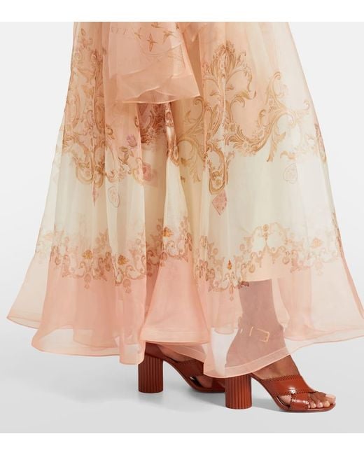Zimmermann Natural Hypnotic Printed Silk Gown