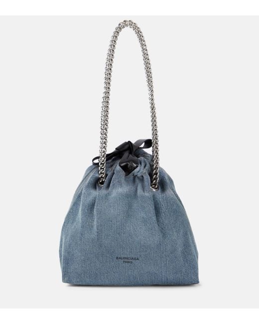 Balenciaga Blue Crush Small Denim Tote Bag