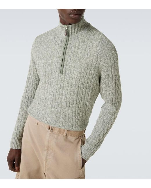 arch4 Gray Thames Cashmere Half-Zip Sweater for men