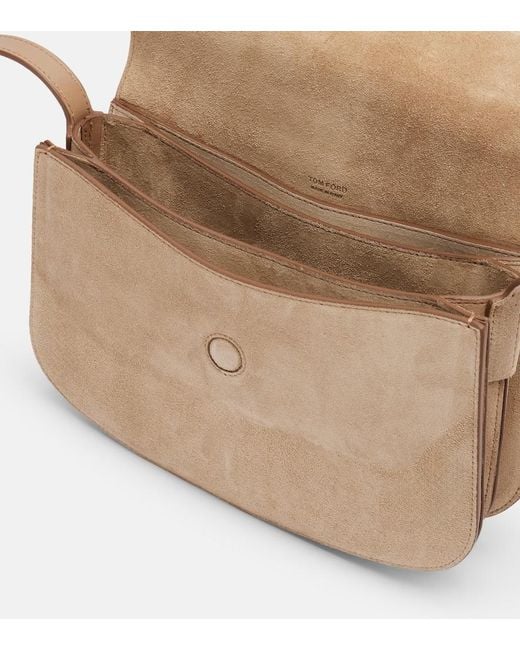 Tom Ford Natural Kara Small Suede Crossbody Bag