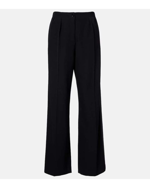 Pantalones Anchos Felicita De Sarga De Lana The Row de color Blue