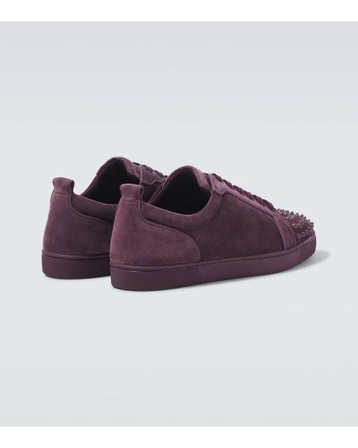 Christian Louboutin Sneakers Louis Junior Spikes Aus Veloursleder in Purple für Herren