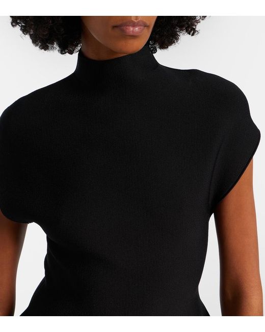 Khaite Black Andra Peplum Top
