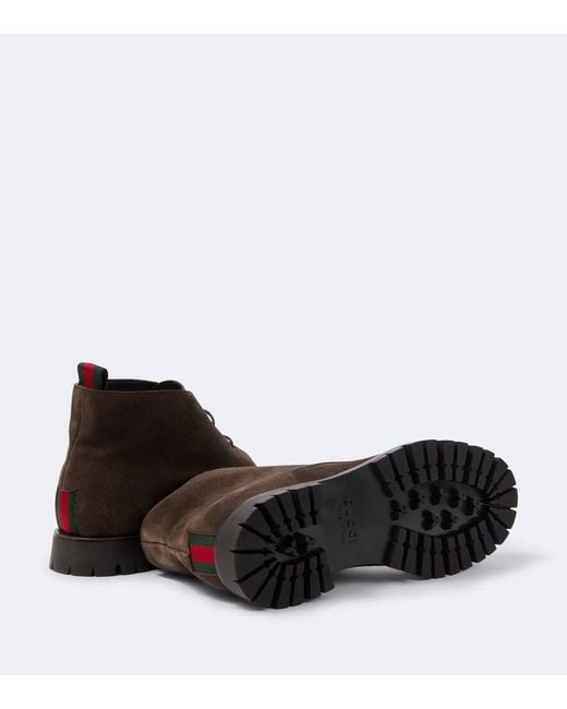 Gucci Brown Suede Desert Boots for men