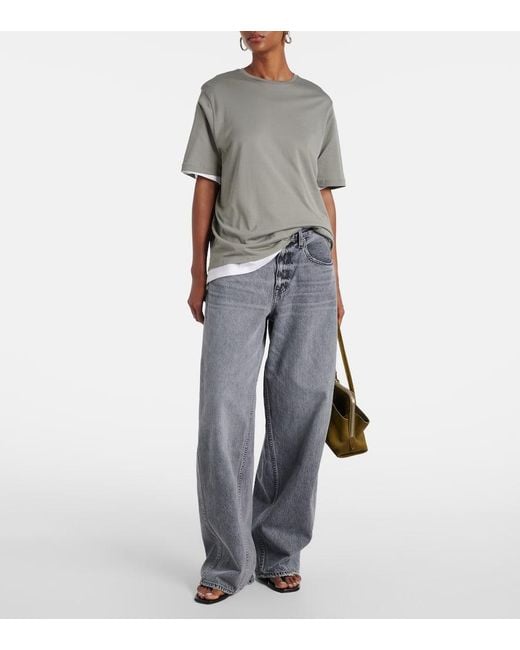 SLVRLAKE Denim Gray Alex Mid-Rise Wide-Leg Jeans