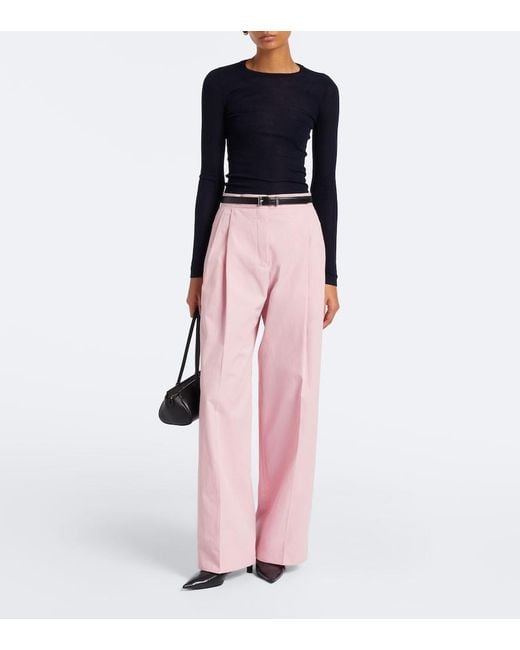 Jil Sander Blue Ribbed-Knit Wool Sweater