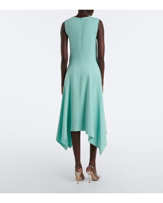 Stella McCartney Green Draped Asymmetric Midi Dress