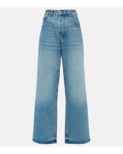 Jeans a gamba larga Le de-Nimes Large di Jacquemus in Blue