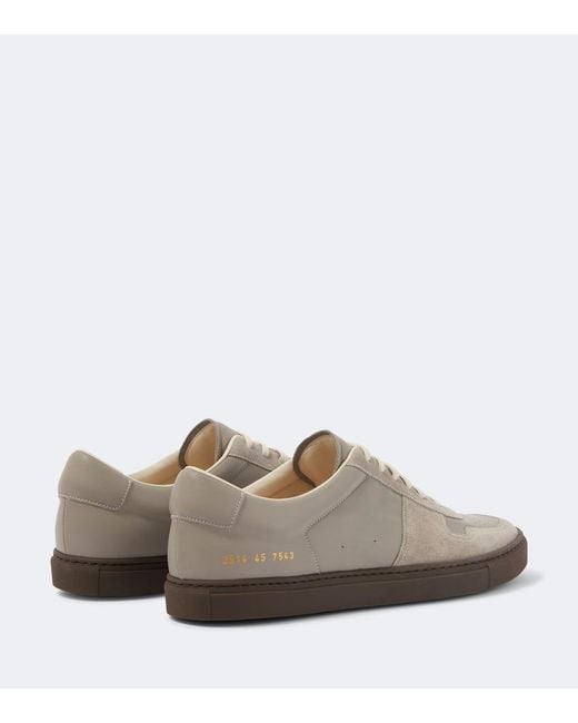 Common Projects Gray Achilles Leather And Suede Sneakers for men
