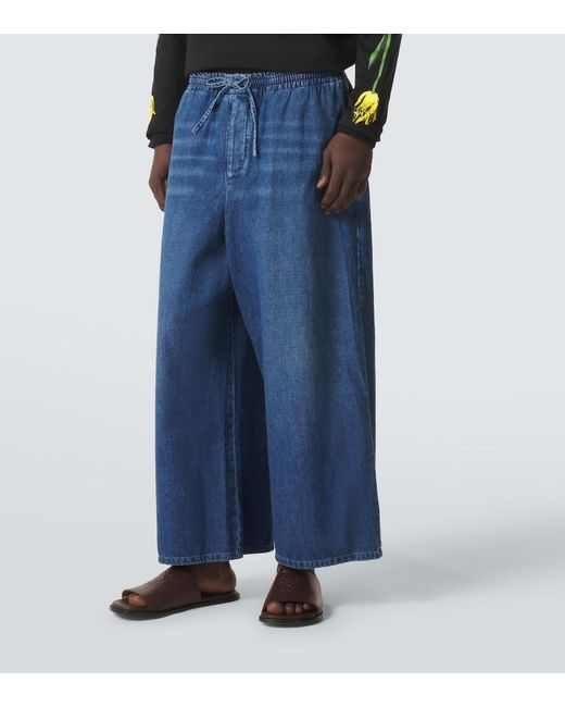 Loewe Blue Paula's Ibiza Cropped Wide-Leg Jeans for men
