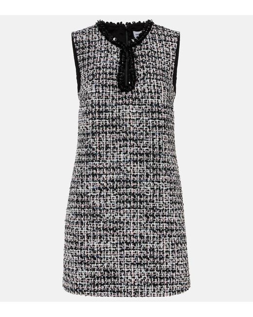 Self-Portrait Black Embellished Boucle Minidress