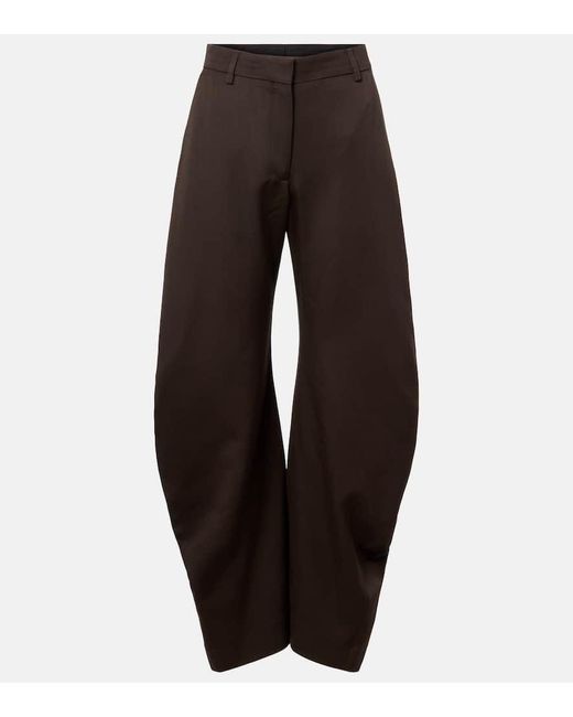 Acne Brown Patty Wool Wide-Leg Pants