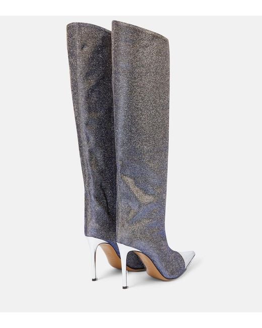 Alexandre Vauthier Gray Metallic Knee-High Boots