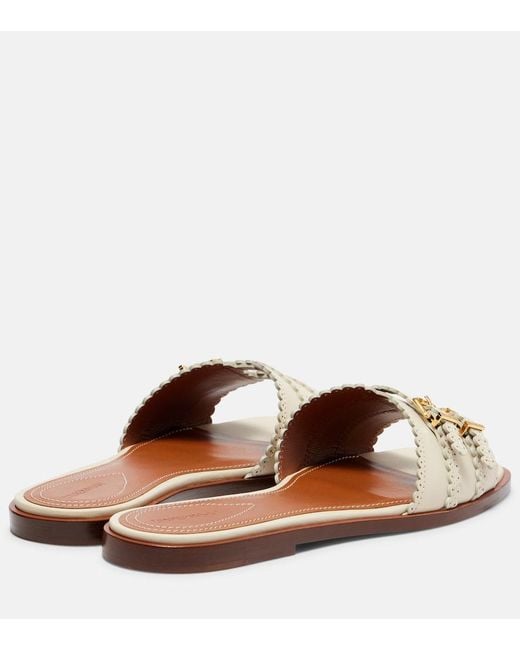 Zimmermann White Goldie Leather Slides
