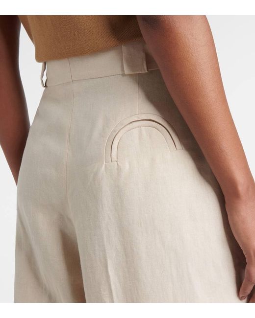 Blazé Milano Natural Husi High-Rise Linen Wide-Leg Pants