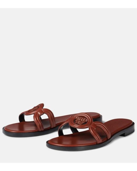 Versace Brown Medusa '95 Slides Sandals