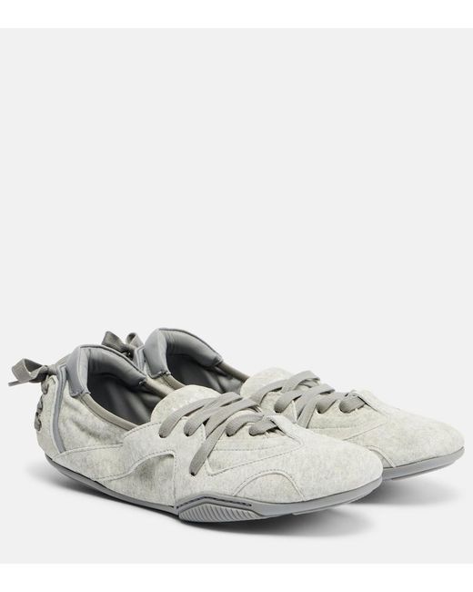 Acne White Suede Ballet Flats
