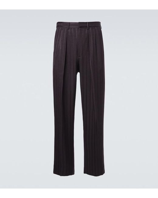 Tom Ford Blue Striped Jacquard Straight Pants for men