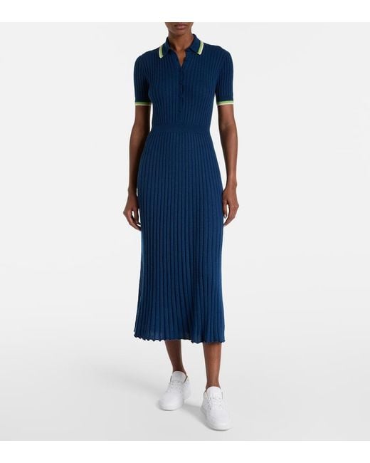 Gabriela Hearst Blue Eyot Cashmere And Silk Midi Dress