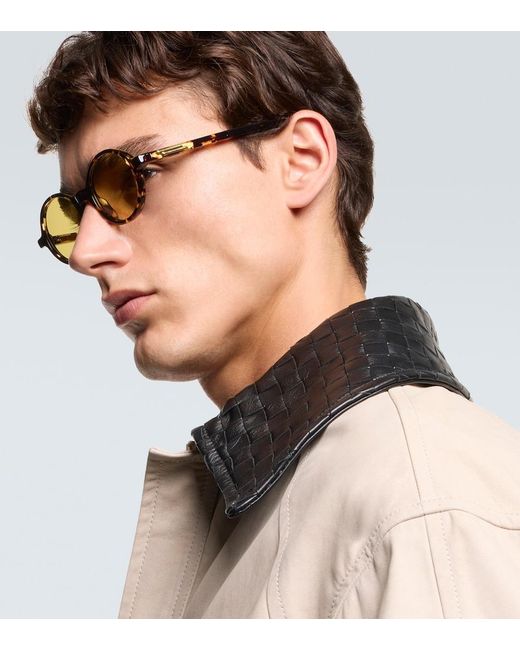 Bottega Veneta Runde Sonnenbrille Slim Ribbon in Brown für Herren