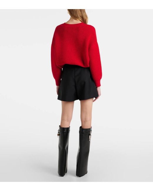 Givenchy Black Verzierte Shorts Aus Wolle Und Mohair