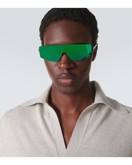 Bottega Veneta Sonnenbrille Mask in Green für Herren