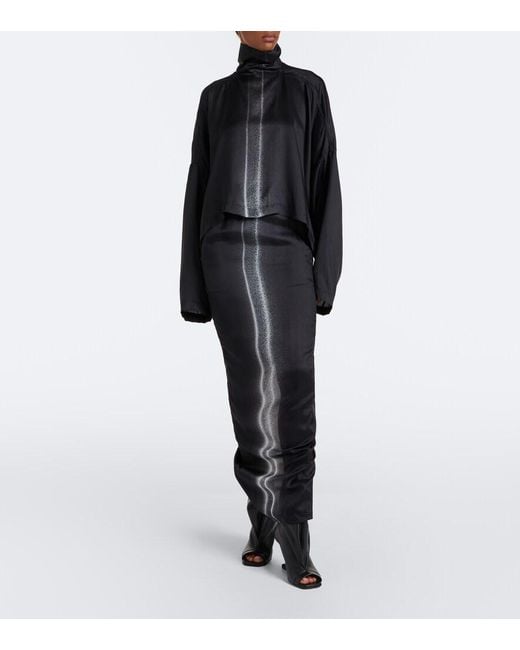 Rick Owens Black Jumbo Printed Cropped Top