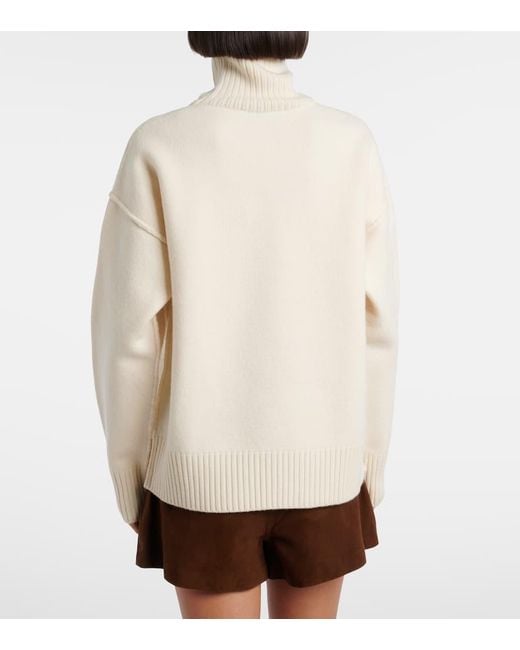 AMI White Ami De Cour Virgin Wool Turtleneck Sweater