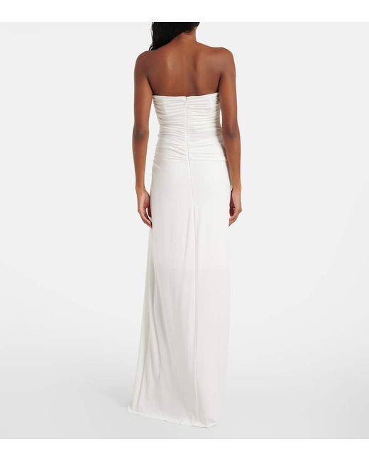 Jonathan Simkhai White Emma Gathered Maxi Dress
